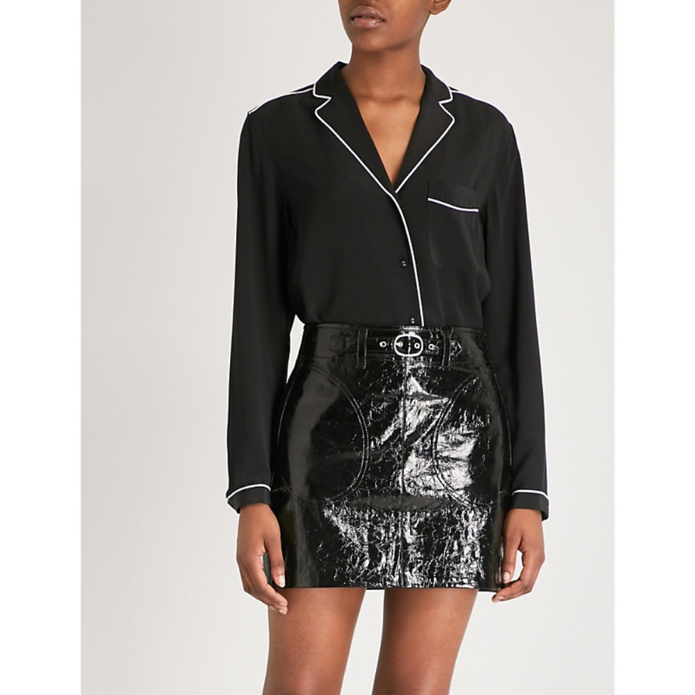 NEW Rag & Bone Alyse Shirt Black XXSmall